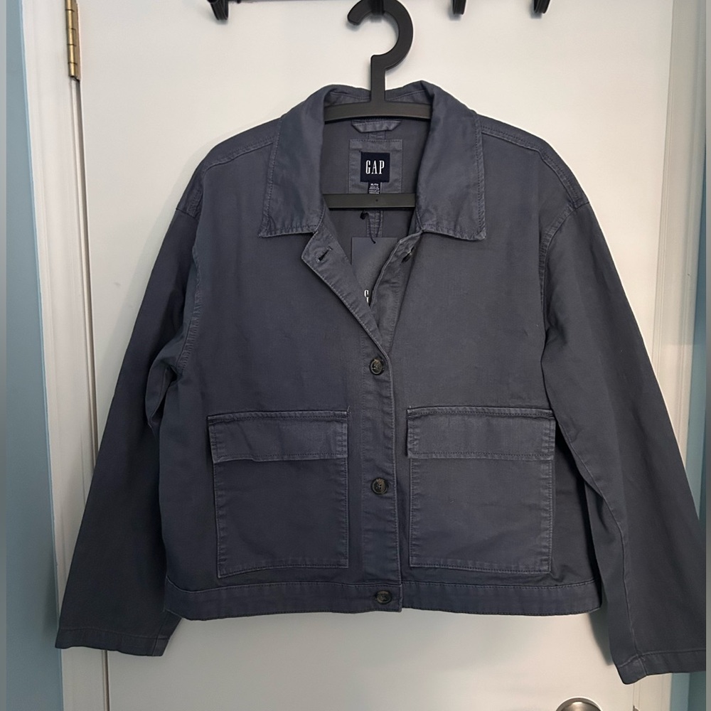 GAP Women's Utility Jacket in Slate Blue